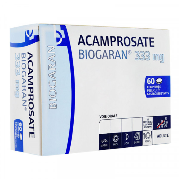 Rupture ACAMPROSATE BIOGARAN 333 mg, cp gastro-rés
