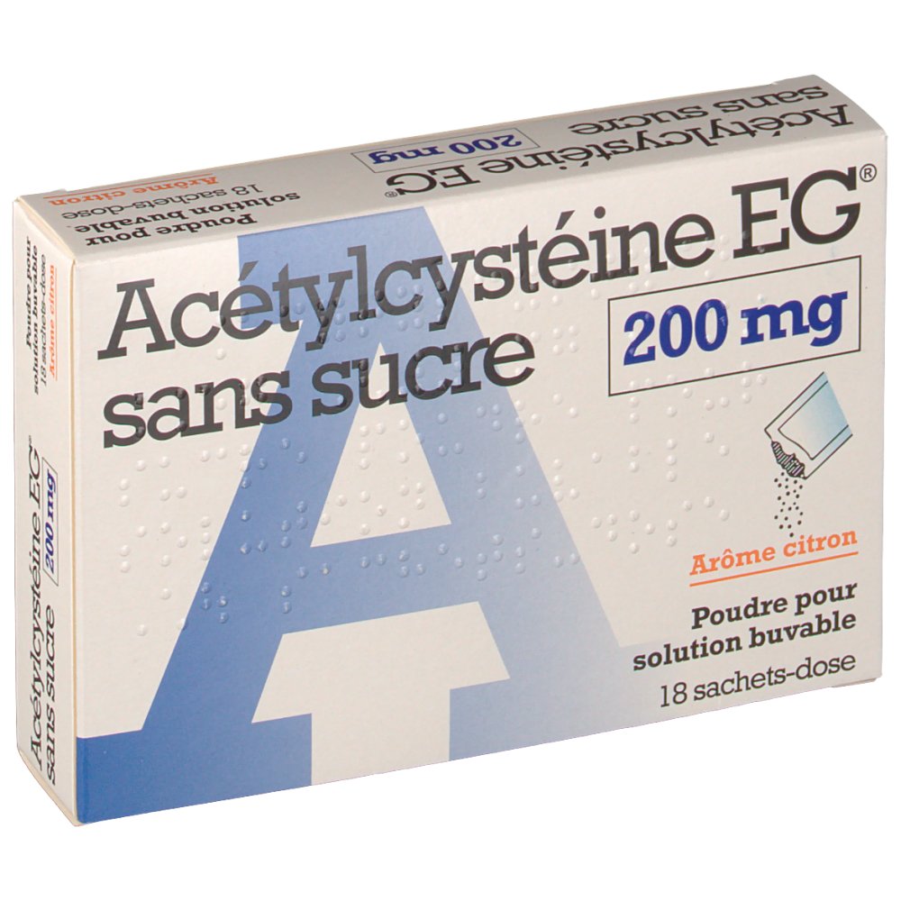 Rupture ACETYLCYSTEINE EG LABO CON S/S 200 mg, pdr pr sol buv, sachet