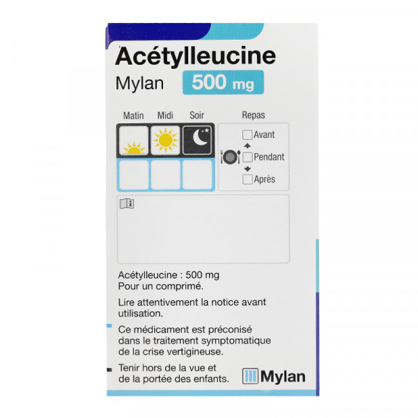 Rupture ACETYLLEUCINE MYLAN 500 mg, cp