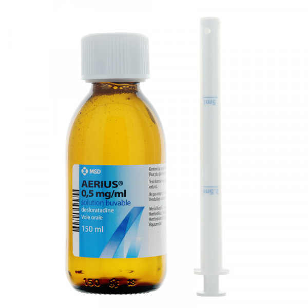 Rupture AERIUS 0,5 mg/mL, sol buv, fl 150 mL+mesure