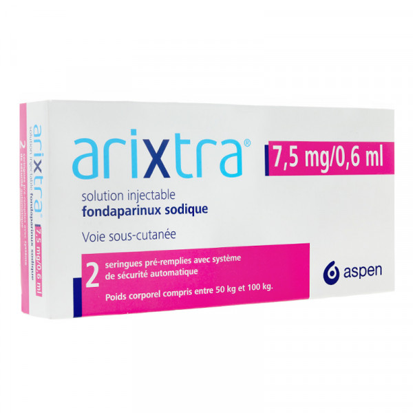 Rupture ARIXTRA 7,5 mg/0,6 mL, sol inj SC, srg