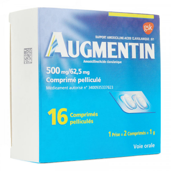 Rupture AUGMENTIN 500 mg/62,5 mg ADULTE, cp