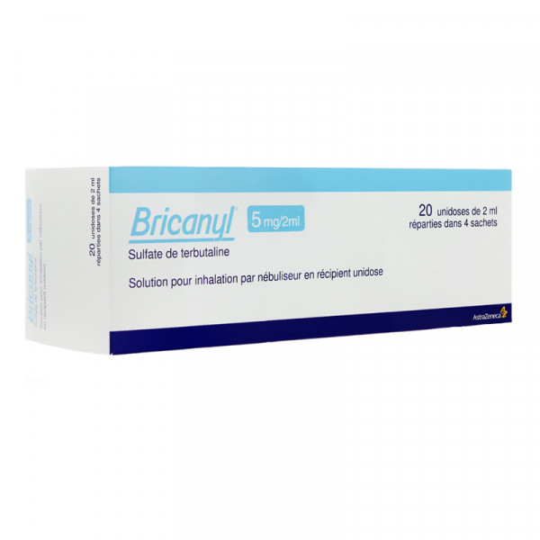 Rupture BRICANYL 5 mg/2 mL, sol pr inhal par néb, unidose
