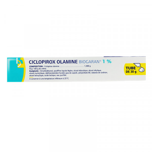 Rupture CICLOPIROX OLAMINE BIOGARAN 1%, crème, tube 30 g