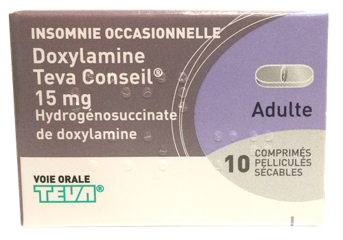 Rupture DOXYLAMINE TEVA CONSEIL 15 mg, cp séc