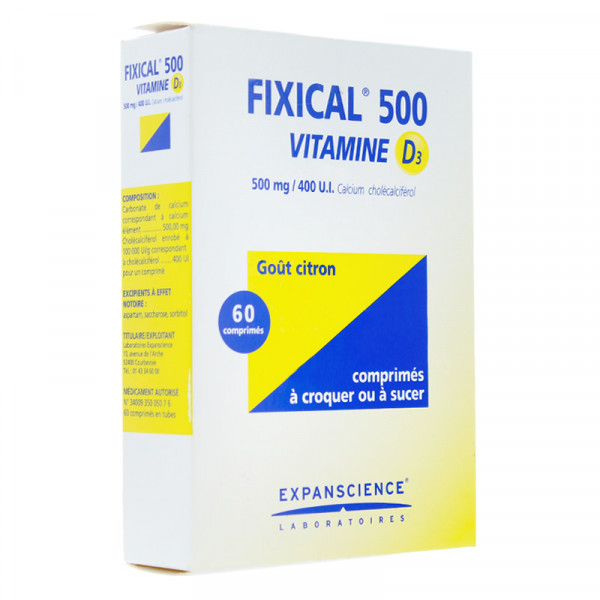 Rupture FIXICAL VITAMINE D3 500 mg/400 UI, cp à croquer/sucer