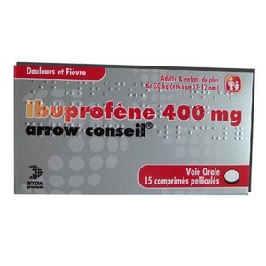 Rupture IBUPROFENE ARROW CONSEIL 400 mg, cp