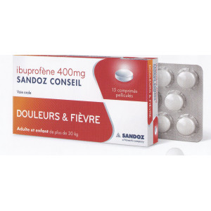 Rupture IBUPROFENE SANDOZ CONSEIL 400 mg, cp