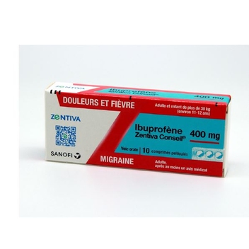 Rupture IBUPROFENE ZENTIVA CONSEIL 400 mg, cp