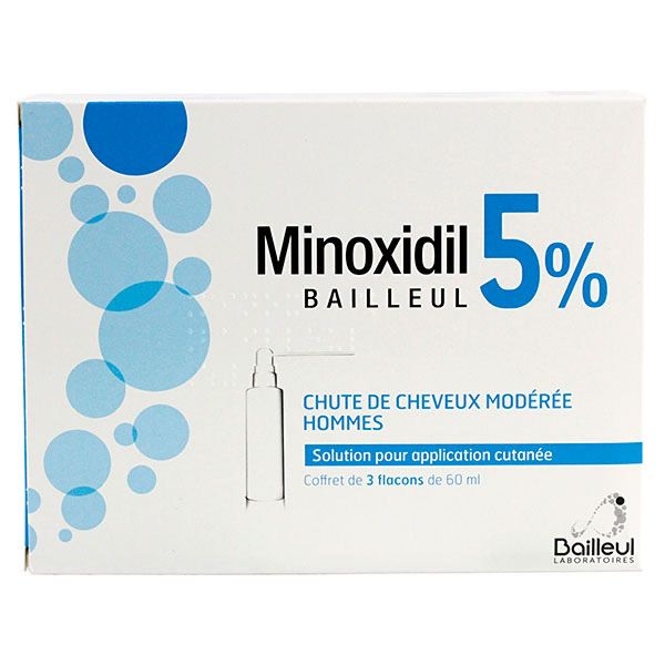 Rupture MINOXIDIL BAILLEUL 5%, sol cutanée, fl 60 mL+mesure
