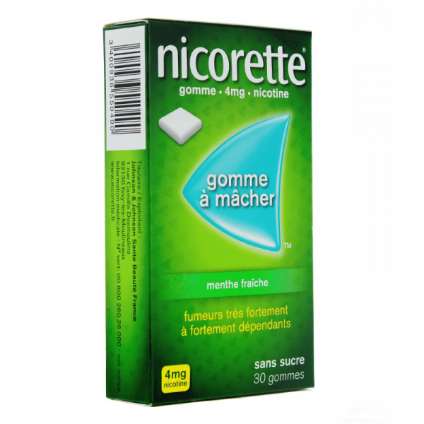 Rupture NICORETTE MENTHE FRAICHE 4 mg S/S, gomme