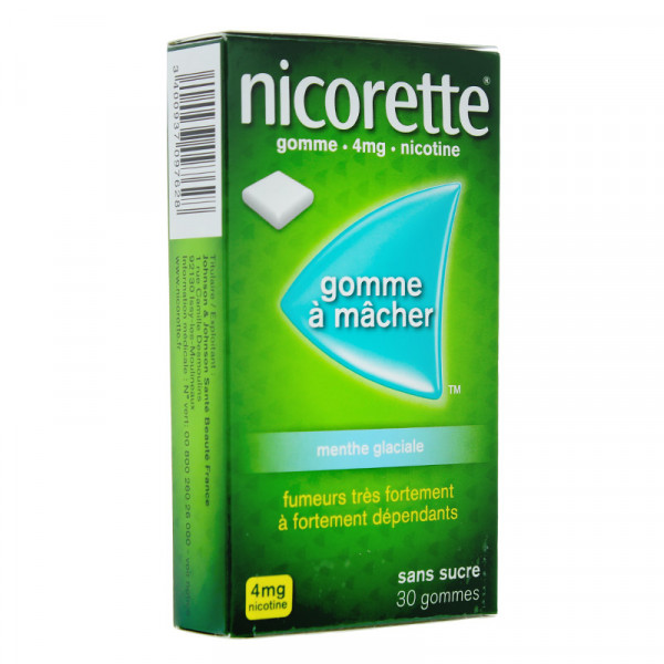 Rupture NICORETTE MENTHE GLACIALE 4 mg S/S, gomme