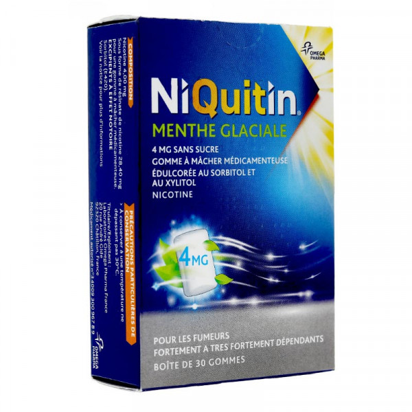 Rupture NIQUITIN MENTHE GLACIALE 4 mg S/S, gomme