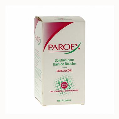 Rupture PAROEX 0,12%, sol pr bain bche, fl 500 mL + mesure