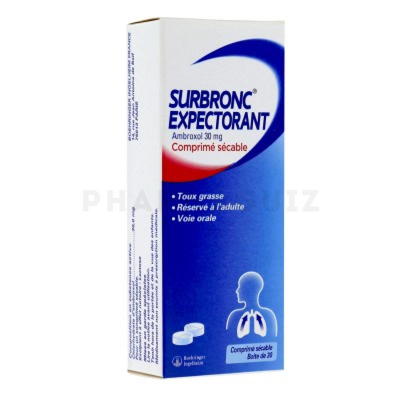Rupture SURBRONC EXPECTORANT AMBROXOL 30 mg, cp séc