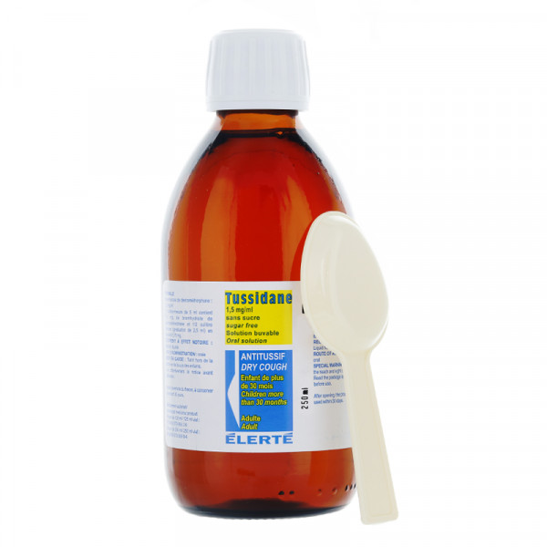 Rupture TUSSIDANE 1,5 mg/mL S/S, sirop, fl 250 mL