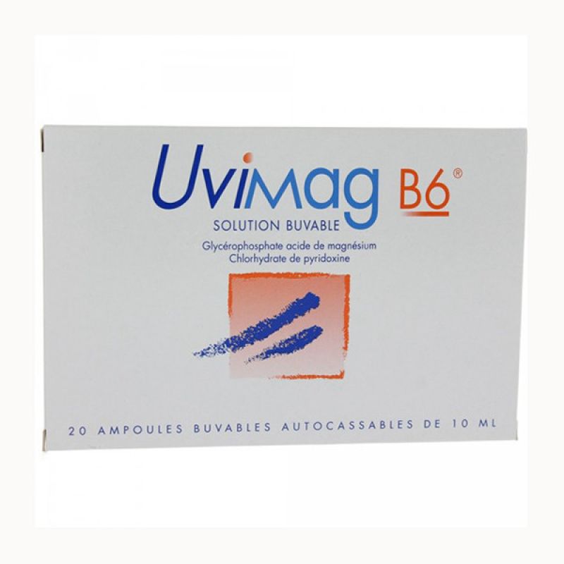 Rupture UVIMAG B6 125 mg/40 mg, sol buv, amp 10 mL
