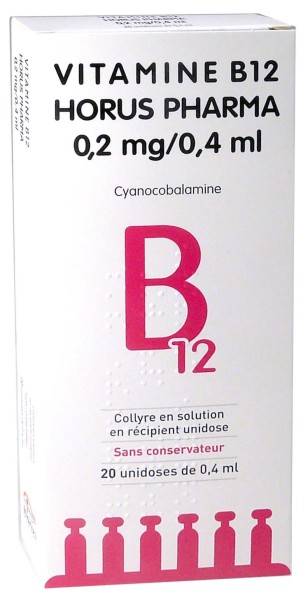 Rupture VITAMINE B12 HORUS PHARMA 0,2mg/0,4mL, collyre, unidose